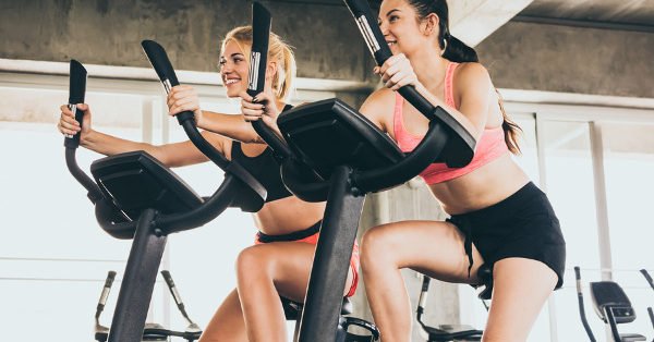 4 Stationary Bike Workouts for Weight Loss | If you’re looking for an indoor bike workout for beginners to get your heart rate up and help you lose weight, we’re sharing 4 of our favorites you can stream for free at home or at the gym. Whether you have an upright or recumbent bike, you can enjoy the fat burning benefits of these HIIT workouts without splurging on a Pelaton. Find out the many benefits of indoor cycling and commit to a healthier lifestyle TODAY. #spinworkout #bikeworkout