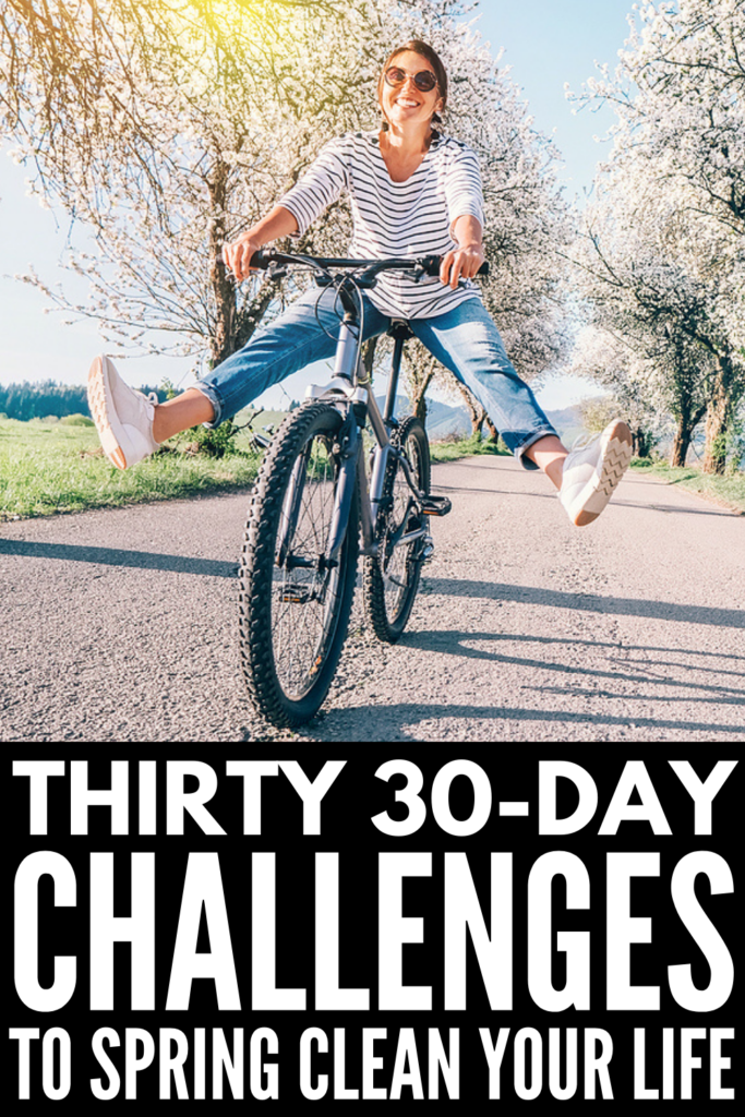 Thirty 30-Day Spring Challenge Ideas to Try | Spring is the perfect time to check in with your resolutions, measure your progress, and adjust or set new goals. Whether you want to lose your winter weight through healthy eating, train for a 5K, practice mindfulness, commit to self-care, or tackle your spring cleaning list, we're sharing tons of simple and creative ways you can break big goals down into manageable 30-day challenges to keep your motivation up.
