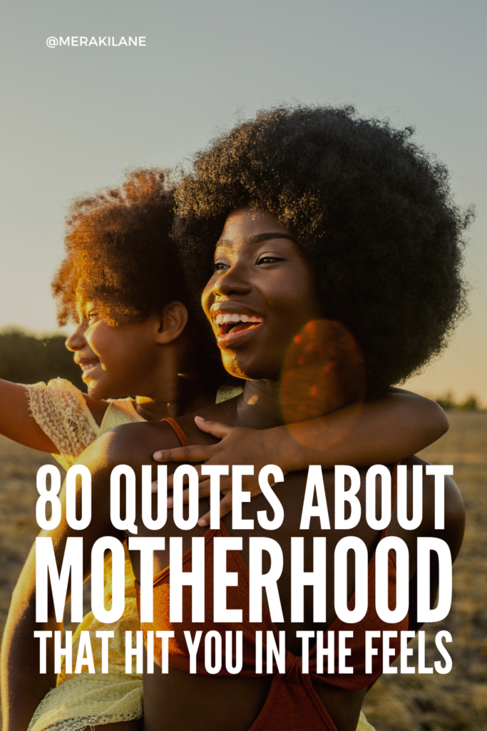 80 Quotes About Motherhood that Hit You in the Feels | Being a mom is beautiful and hard all at the same time, and it can be really difficult to put all of the feelings it creates inside of us into words. Whether you're looking for the perfect Mother's Day quote to write in a card for your own mom, or you're in search of a quote to share with your sons or daughters as you watch them create families of their own, these quotes offer the perfect mix of humor, love, and inspiration.